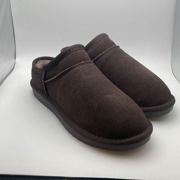 CUSHIONAIRE Women's COZY Faux Shearling Genuine Suede cozy mule slippers +Memory - Picture 1 of 7